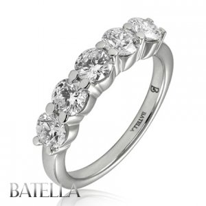 1.57 Ct D E Round Brilliant Diamond Wedding Anniversary Band Ring 14k White Gold
