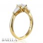 .91 Carat J/VS1 Princess & Baguette Diamonds 3-Stone Ring 18k Yellow Gold Womens