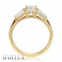 .91 Carat J/VS1 Princess & Baguette Diamonds 3-Stone Ring 18k Yellow Gold Womens