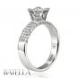 .92 Carat G SI2 EX Round Cut Diamond Pave Setting Engagement Ring 18k White Gold