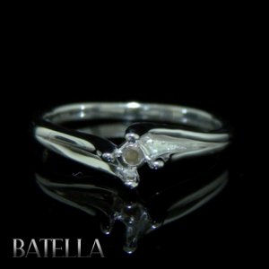 Solitaire Setting Mounting Diamond Engagement Ring 14k White Gold Women Ladies