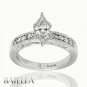 1.17 Ct F/SI1 Natural Marquise & Round Diamond Engagement Ring 14k White Gold