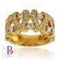 1.45 Ct E-F Round Diamond Anniversary Wedding Pave Set Band Ring 18k Yellow Gold