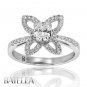 .69 Ct I/VVS2 Natural Oval & Round Diamond Flower Engagement Ring 14K White Gold