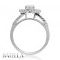.69 Ct I/VVS2 Natural Oval & Round Diamond Flower Engagement Ring 14K White Gold