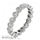 1.15 Ct Bezel Setting Genuine Round Diamonds Eternity Band Ring 14k White Gold