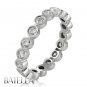 1.15 Ct Bezel Setting Genuine Round Diamonds Eternity Band Ring 14k White Gold