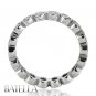 1.15 Ct Bezel Setting Genuine Round Diamonds Eternity Band Ring 14k White Gold