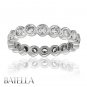 1.15 Ct Bezel Setting Genuine Round Diamonds Eternity Band Ring 14k White Gold