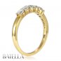 0.61 Carats VVS1, 2 Round Diamonds Wedding Anniversary Band Ring 14k Yellow Gold