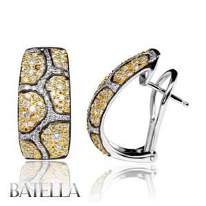 1.25 Ct E-F SI2,3 200 Round Diamonds Huggie Earrings 18k White Yellow Black Gold