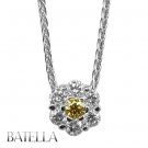 .56 Ct Fancy Yellow SI1 Natural Round Diamonds Pendant & Necklace 14k White Gold