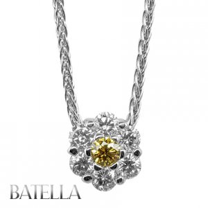 .56 Ct Fancy Yellow SI1 Natural Round Diamonds Pendant & Necklace 14k White Gold