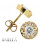 0.65 Carats I J / VS2 SI1 / Ex Round Diamond Stud Earrings 14k Yellow Solid Gold