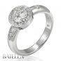 0.92 Carat F/SI2 EX Round Diamond Engagement Rings 18k White Gold Halo Setting