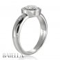 0.92 Carat F/SI2 EX Round Diamond Engagement Rings 18k White Gold Halo Setting
