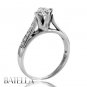 0.55 Ct F/SI2 Natural Round Brilliant Diamonds Engagement Rings 18k White Gold