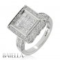 Estate 1.53 Carat Natural Princess Diamond & Round Diamonds Ring 18k White Gold