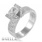 GIA Certified Estate 2.44 Ct Cushion Pave Diamond Engagement Ring 18k White Gold
