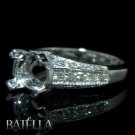 Semi Mount 0.89 Ct Genuine Natural Round Diamonds Engagement Ring 18k White Gold