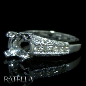 Semi Mount 0.89 Ct Genuine Natural Round Diamonds Engagement Ring 18k White Gold