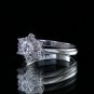 0.45 Carat Natural Round Cut Claw Genuine Diamond Engagement Ring 18k White Gold