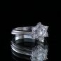 0.45 Carat Natural Round Cut Claw Genuine Diamond Engagement Ring 18k White Gold