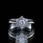 0.45 Carat Natural Round Cut Claw Genuine Diamond Engagement Ring 18k White Gold