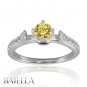 Estate 0.66 Ct Natural Fancy Yellow Genuine Round Diamond Engagement Ring 18k