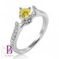 Estate 0.66 Ct Natural Fancy Yellow Genuine Round Diamond Engagement Ring 18k