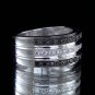 0.65 Carat Natural Round Cut Pave Genuine Diamonds Ring 18k Black & White Gold