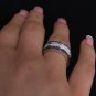 0.65 Carat Natural Round Cut Pave Genuine Diamonds Ring 18k Black & White Gold