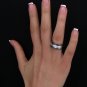 0.65 Carat Natural Round Cut Pave Genuine Diamonds Ring 18k Black & White Gold