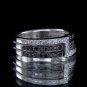 0.60 Carat Natural Round Cut Pave Genuine Diamonds Ring 18k Black & White Gold