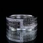 0.60 Carat Natural Round Cut Pave Genuine Diamonds Ring 18k Black & White Gold