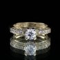 0.90 Carat Natural E SI2 Round Genuine Diamonds Engagement Ring 14k Yellow Gold