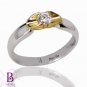 Estate 0.13 Ct Genuine Round Solitaire Diamond Engagement Ring 18k Pure Gold