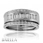 Estate 1.15 Ct Invisible Natural Baguette & Round Cut Genuine Diamonds Ring 18k