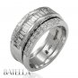 Estate 1.15 Ct Invisible Natural Baguette & Round Cut Genuine Diamonds Ring 18k
