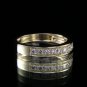 0.25 Ct Natural VVS-VS Row Round Cut Genuine Diamonds Engagement Ring 14k Gold