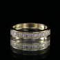0.25 Ct Natural VVS-VS Row Round Cut Genuine Diamonds Engagement Ring 14k Gold