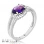 Estate 1.54 Ct Natural Amethyst Vintage Round Cut Diamonds Ring 14k White Gold
