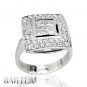 1.20 Ct Natural Princess Invisible Genuine Pave Diamonds Ring 18k By Batella