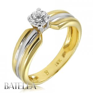 Estate 0.44 Carat VVS2 Genuine Round Diamond Solitaire Engagement Ring 18k