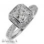 GIA Certified Estate 1.39 Ct H/VS2 Radiant Diamond Engagement Halo Ring 18k Gold