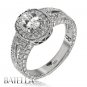 Estate 0.84 Ct Natural Oval & Round Cut Diamonds Engagement Ring White 18k Gold