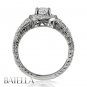 Estate 0.84 Ct Natural Oval & Round Cut Diamonds Engagement Ring White 18k Gold