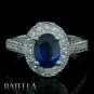 Vintage Diamond Engagement Ring 1.91 Ct Blue Sapphire 18K Appraised for $6,904