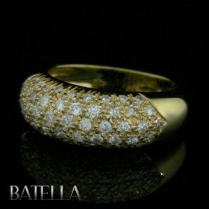 Estate 0.95 Ct Natural Pave Round Cut Genuine Diamonds Ring Band 18k Yellow Gold