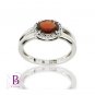 Estate 1.62 Ct Natural Red Garnet Oval Cut Vintage Round Diamonds Ring 14K Gold
